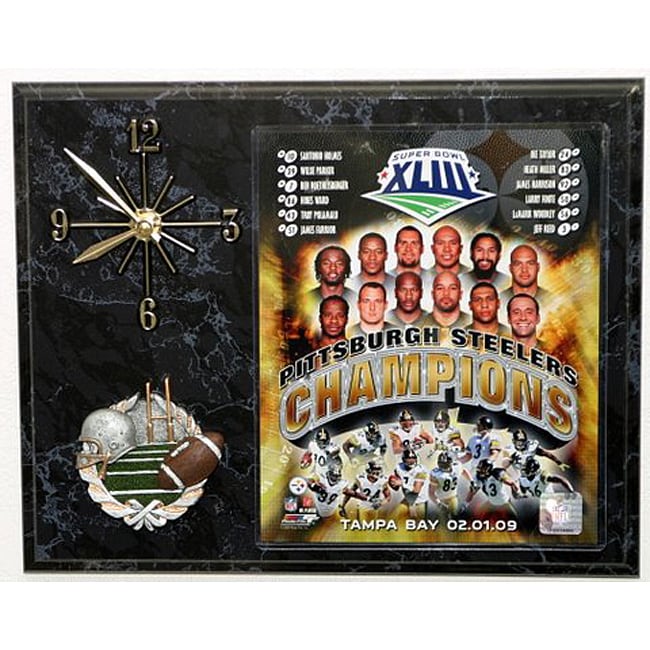 2009 Superbowl Champions Picture Plaque with Clock