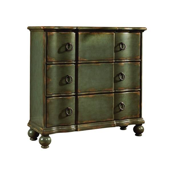 Shop Hand Painted Distressed Blue Green Accent Chest On Sale