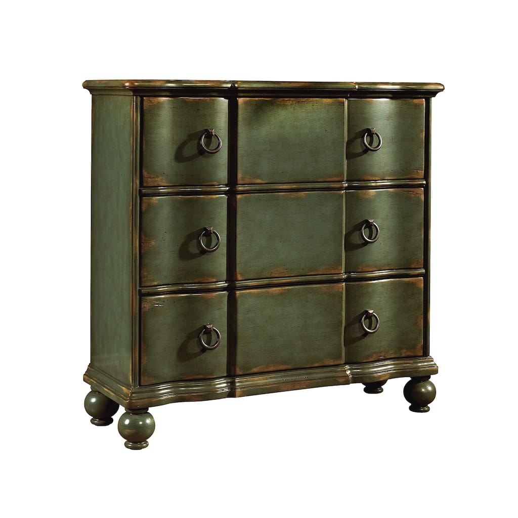 Hand-painted Distressed Blue/Green Accent Chest