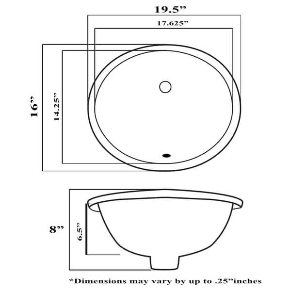 Oval White 17x14-inch Undermount Vanity Sink