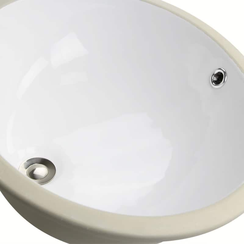 Oval White 17x14-inch Undermount Vanity Sink