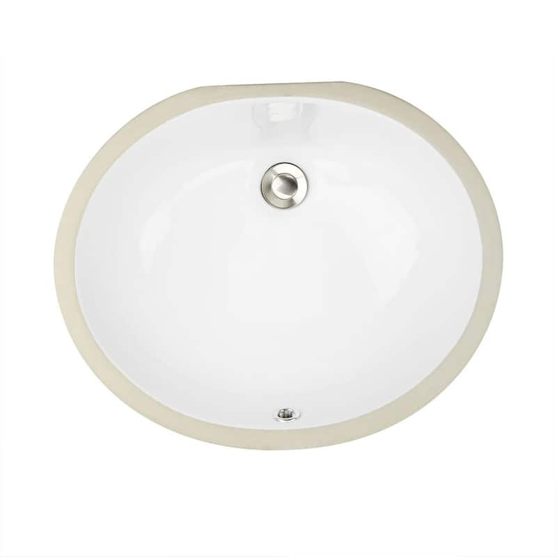 Oval White 17x14-inch Undermount Vanity Sink