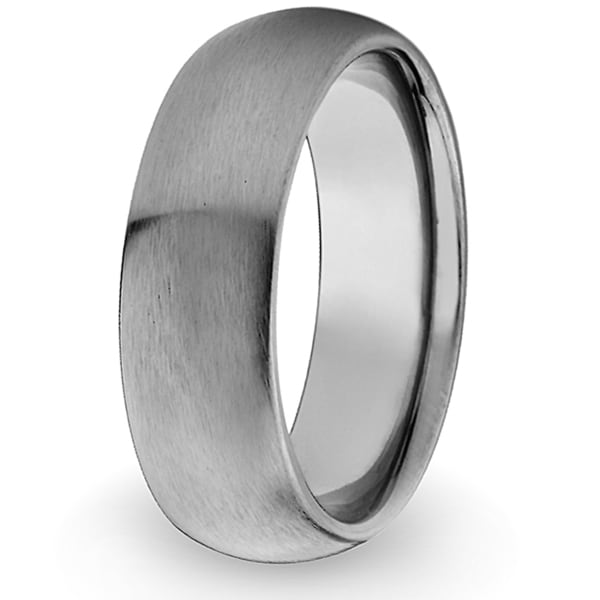 Shop Men's Titanium Domed Brushed Band (8 mm) - Free Shipping On Orders ...