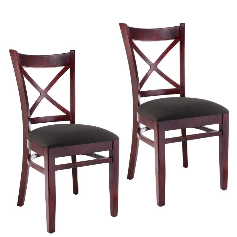 X back Dark Mahogany Side Chair (set Of 2)