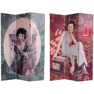 Handmade Shanghai Ladies Canvas Double-sided Room Divider (China)