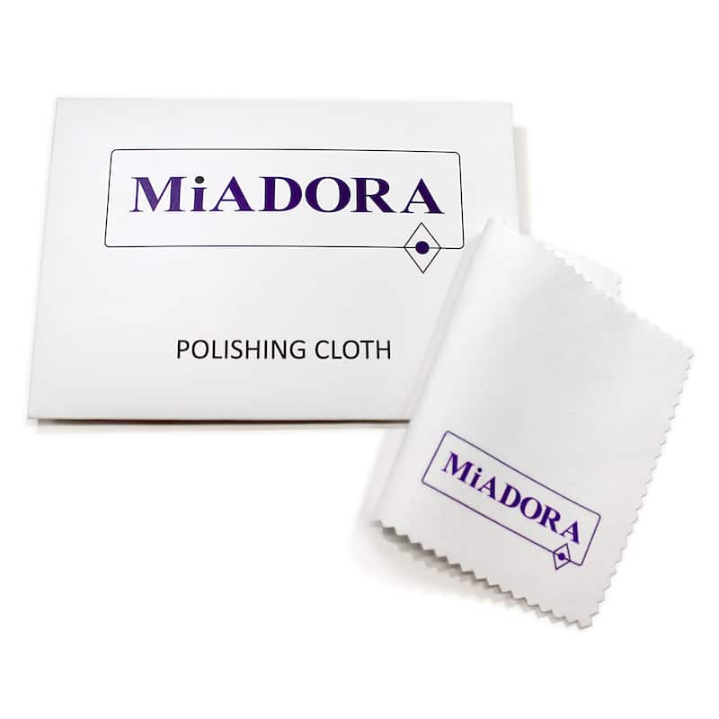 Miadora 10k White Gold Created Sapphire and Diamond Ring