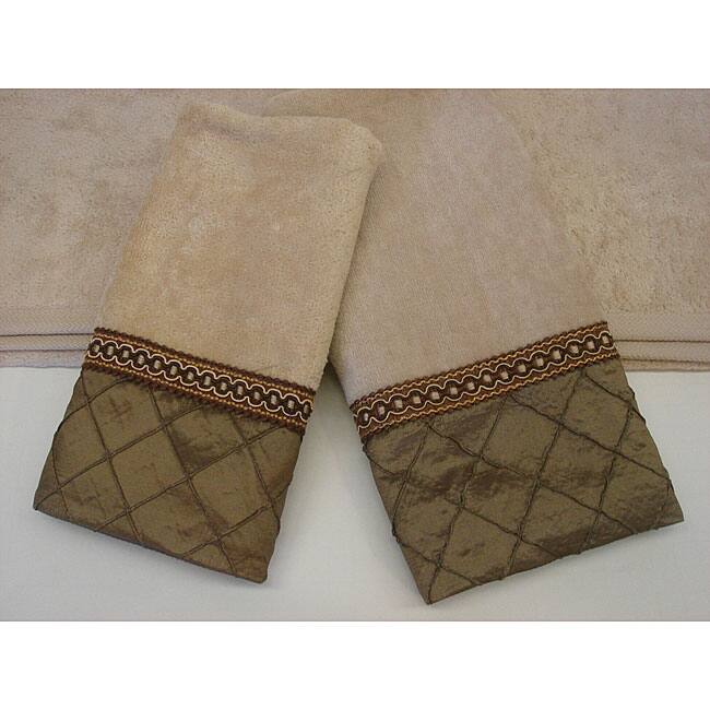 Sherry Kline Pleated Diamond Decorative 3-piece Towel Set