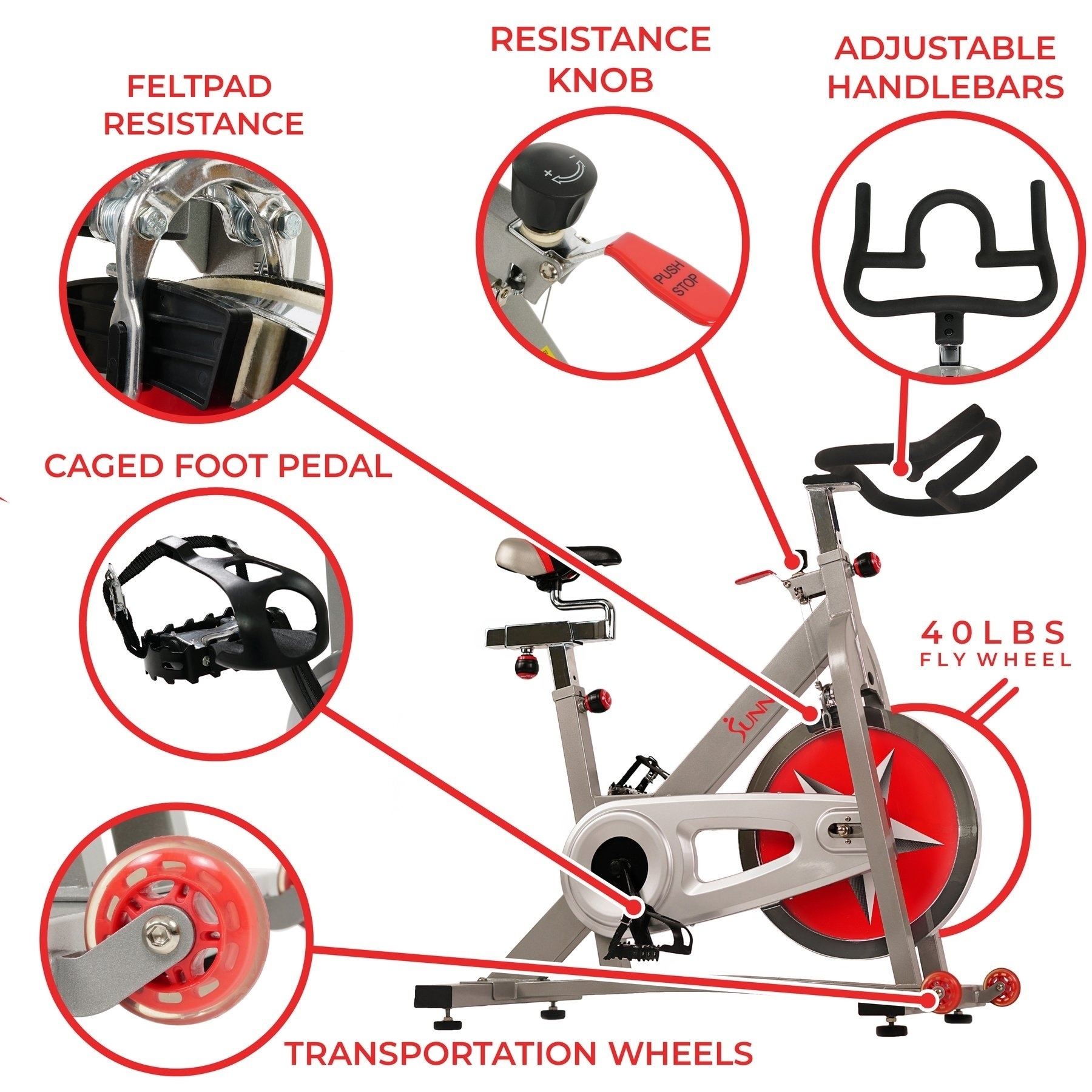 sunny spin bike pedals