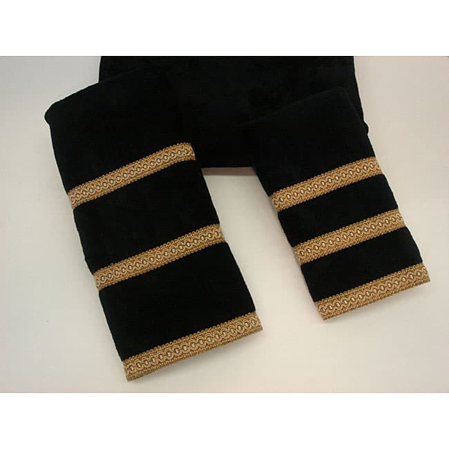 Sherry Kline Triple Row Fancy Gimp Decorative 3-piece Towel Set