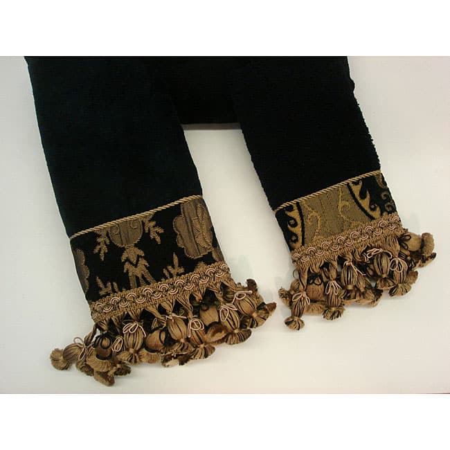 Sherry Kline China Art Black Decorative 3-pieceTowel Set