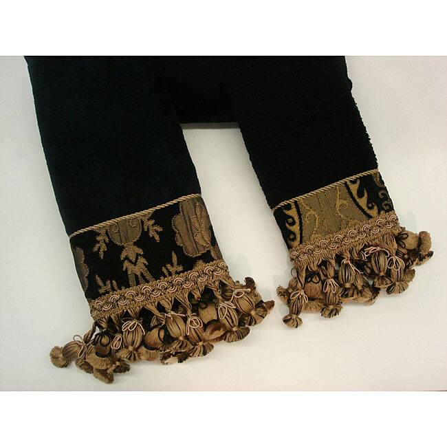 Sherry Kline China Art Black Decorative 3-pieceTowel Set