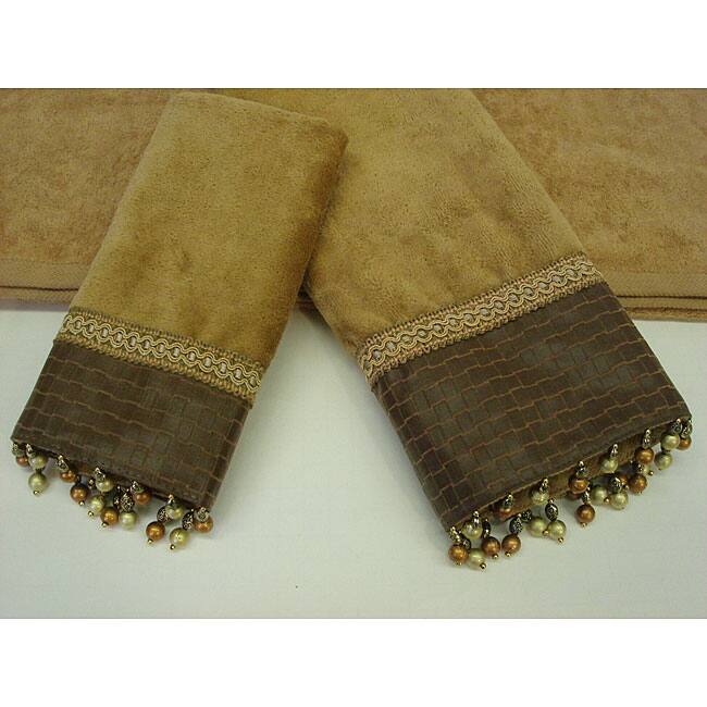 Sherry Kline Basket Leather Decorative 3-piece Towel Set