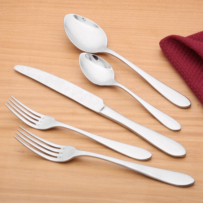 Shop Ginkgo Linden 20piece Flatware Set Free Shipping Today