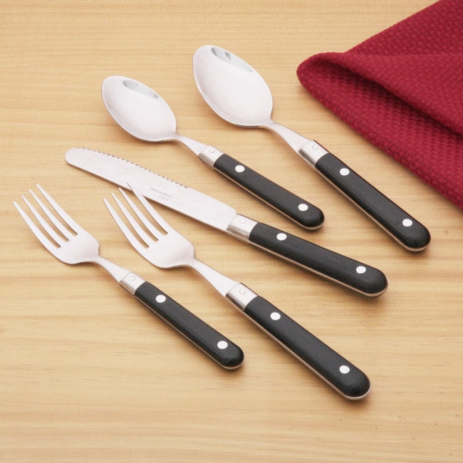 Ginkgo Le Prix 20 piece Black Flatware Set