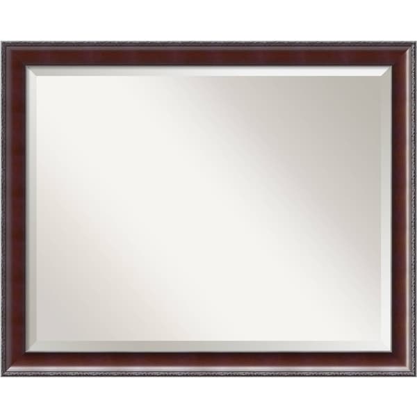 Wall Mirror Large, Country Walnut 31 x 25-inch - Black/Brown - large - 31 x 25-inch