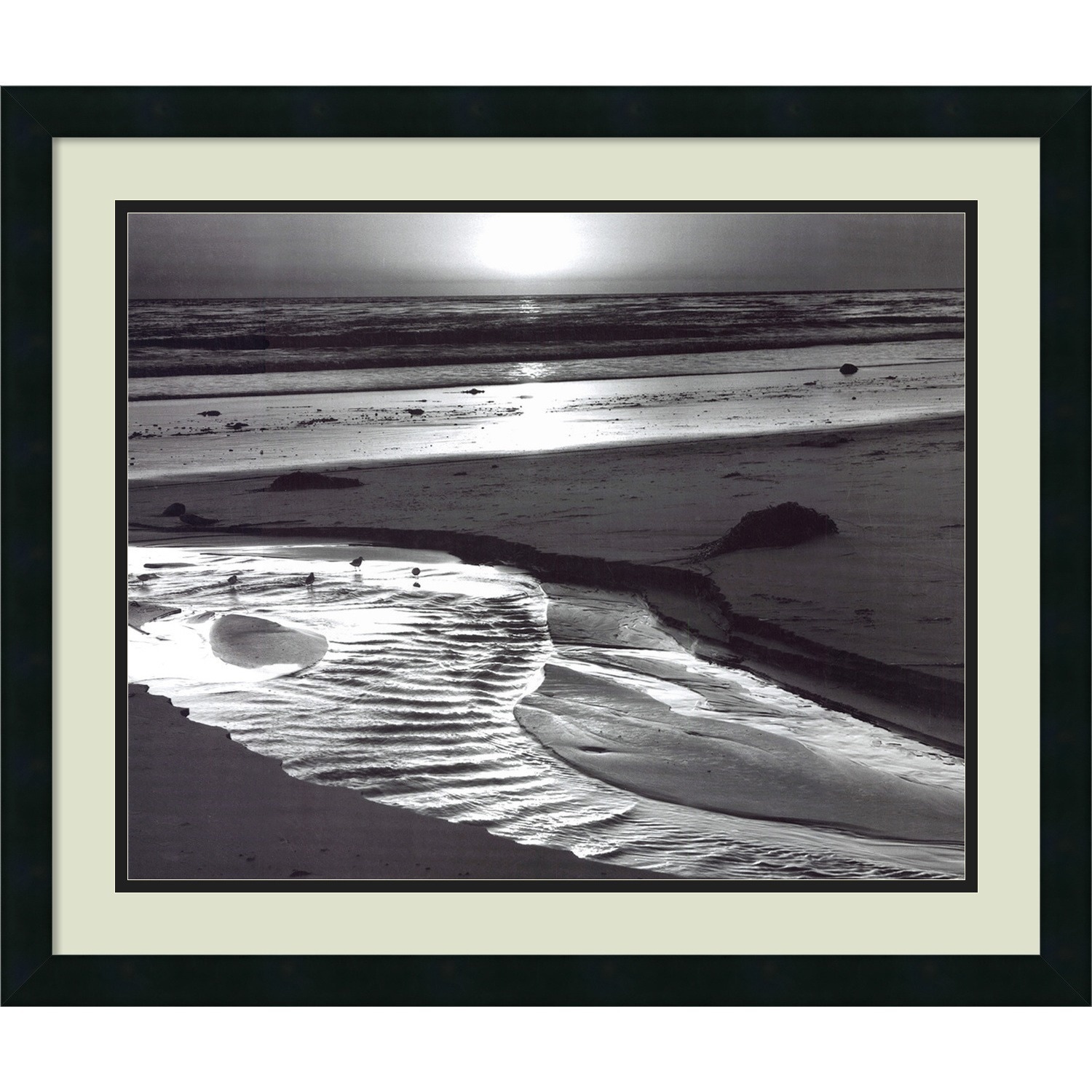 Ansel Adams 'Birds on a Beach, Evening, 1966' Framed Art Print