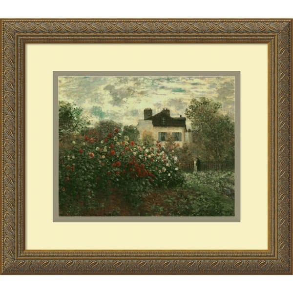 Framed Art Print 'The Artist's Garden at Argenteuil, 1873' by Claude Monet  16 x 14-inch - Overstock - 3942140