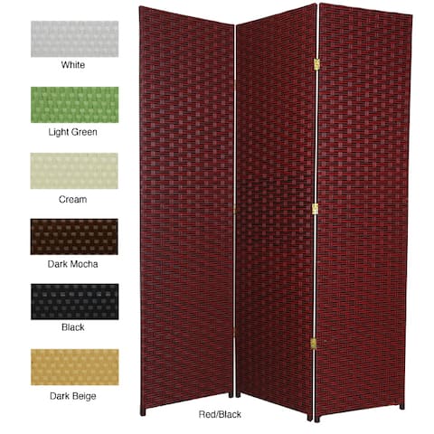 Handmade Woven Fiber 6' 4-panel Frameless Room Divider - 71 x 68