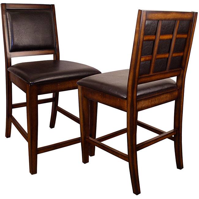Rustic Oak Counter-height Chairs (Set of 2)