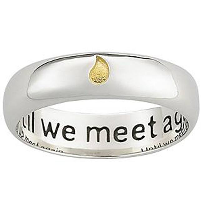 Polished Sterling Silver Memorial Sentiment Ring with Inscription - White