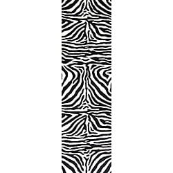 nuLOOM Zebra Animal Pattern Black/ White Wool Rug - 2'3
