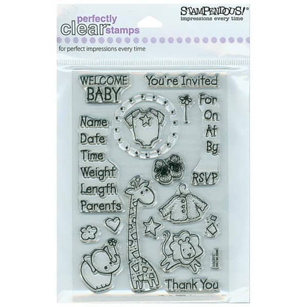 slide 1 of 2, Stampendous 'Baby Invite' Clear Stamps