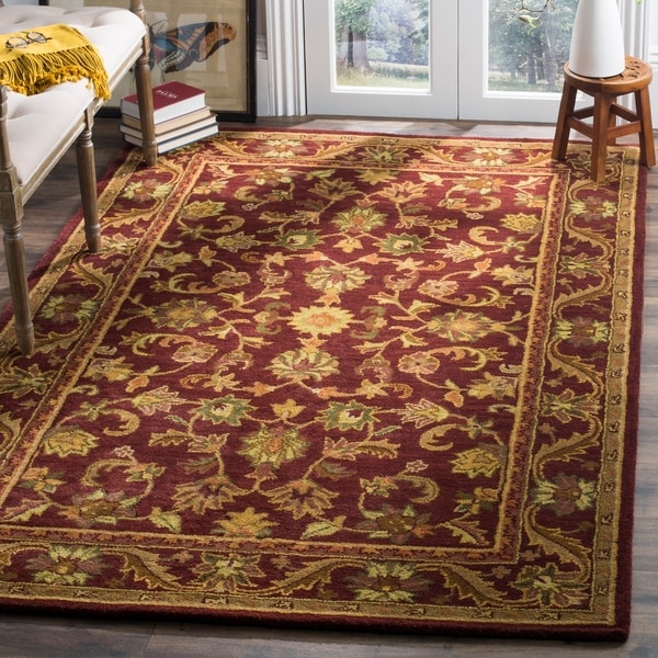 Safavieh Handmade Exquisite Wine/ Gold Wool Rug - 9'6 x 13'6