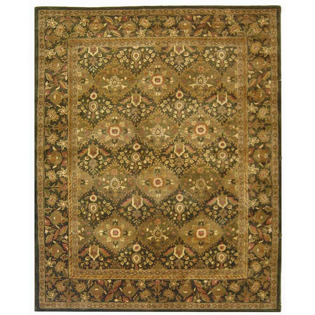 Handmade Tabriz Olive Wool Rug (5 X 8)