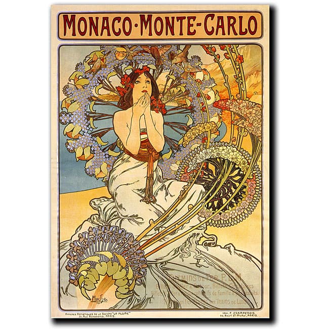 Alphonse Mucha 'Monaco-Monte Carlo' Canvas Art