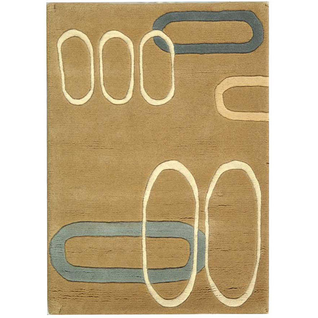 Handmade Soho Ellipses Beige New Zealand Wool Rug (2 X 3) (BeigePattern GeometricMeasures 0.625 inch thickTip We recommend the use of a non skid pad to keep the rug in place on smooth surfaces.All rug sizes are approximate. Due to the difference of moni