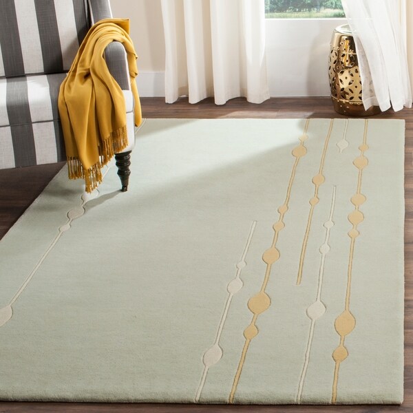 Safavieh Handmade Soho Vines Mint Green New Zealand Wool Rug - 9'6 x 13'6