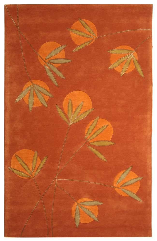 Handmade Soho Summer Rust New Zealand Wool Rug (5 X 8) (RedPattern FloralMeasures 0.625 inch thickTip We recommend the use of a non skid pad to keep the rug in place on smooth surfaces.All rug sizes are approximate. Due to the difference of monitor colo