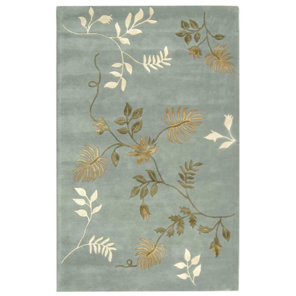Safavieh Handmade Soho Twigs Light Blue New Zealand Wool Rug - 3'6" x 5'6"