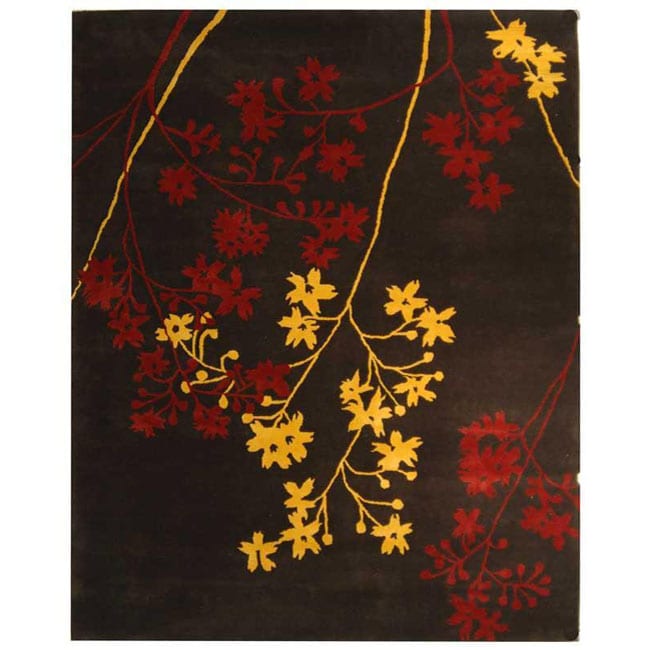 Handmade Soho Autumn Brown New Zealand Wool Rug (83 X 11) (BrownPattern FloralMeasures 0.625 inch thickTip We recommend the use of a non skid pad to keep the rug in place on smooth surfaces.All rug sizes are approximate. Due to the difference of monitor