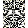 Safavieh Handmade Soho Zebra Print Charcoal/ Beige N. Z. Wool Rug - 7'6 x 9'6
