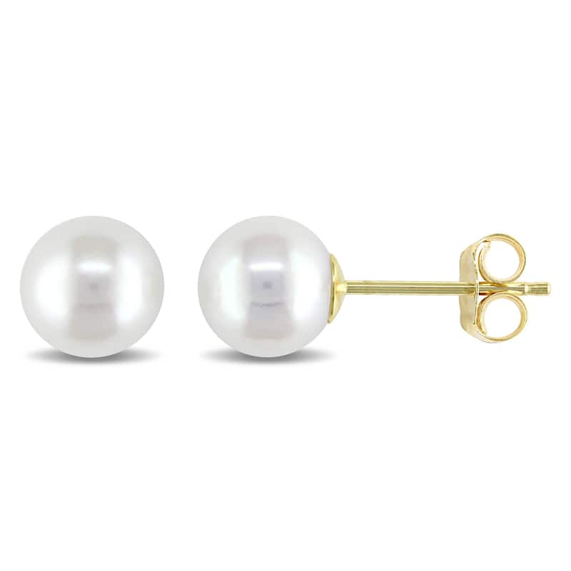 Miadora 14k Yellow Gold Cultured Freshwater Pearl Earrings