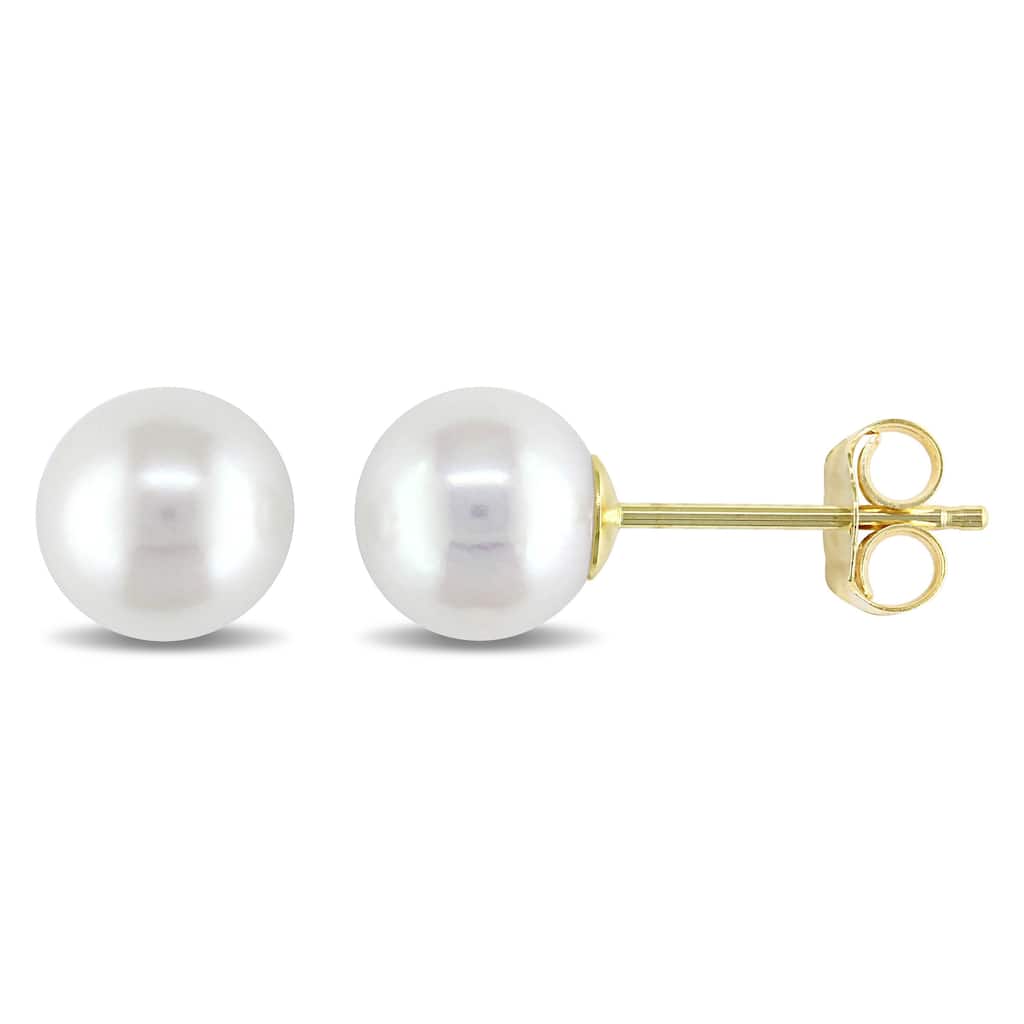 Miadora 14k Yellow Gold Cultured Freshwater Pearl Earrings