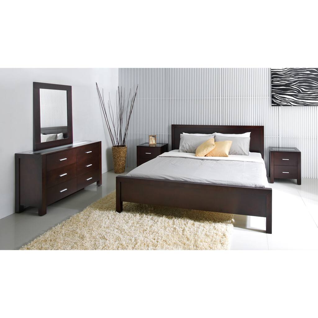Abbyson Hamptons 5-piece King-size Platform Bedroom Set - Silver/White