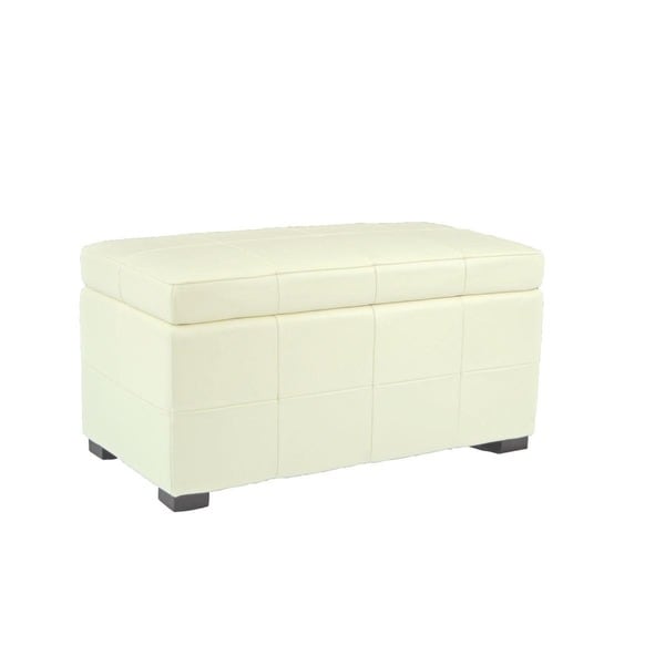 Shop Safavieh Lorenzo Medium Flip-top Off-white Storage Bench/ Ottoman