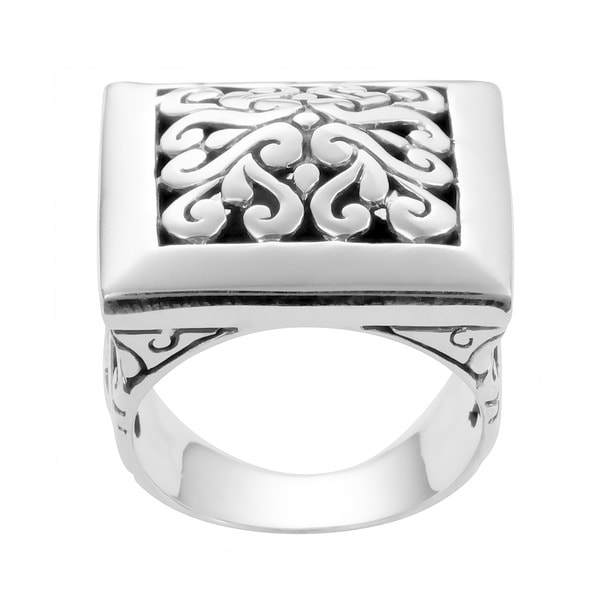 Handmade Sterling Silver Bold Cawi Statement Ring (Indonesia)