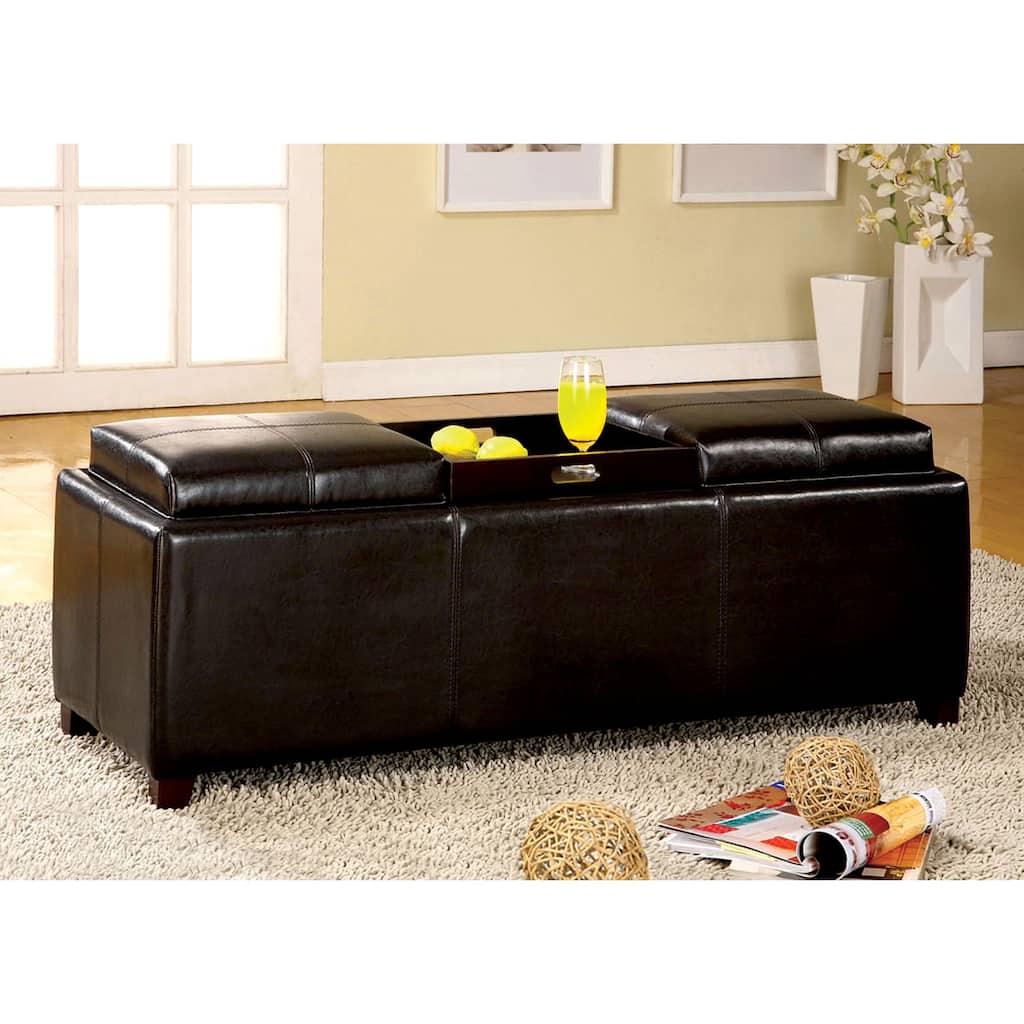 Furniture of America Salford Contemporary Storage Bench with Flip-top Tray