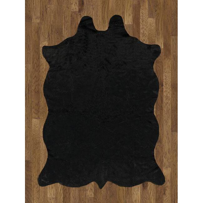 Animal Hide Black Acrylic Rug - 5' x 7'