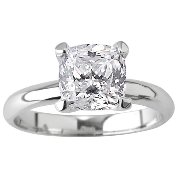 Shop NEXTE Jewelry Silvertone Cushion CZ Bridal-inspired Solitaire Ring ...