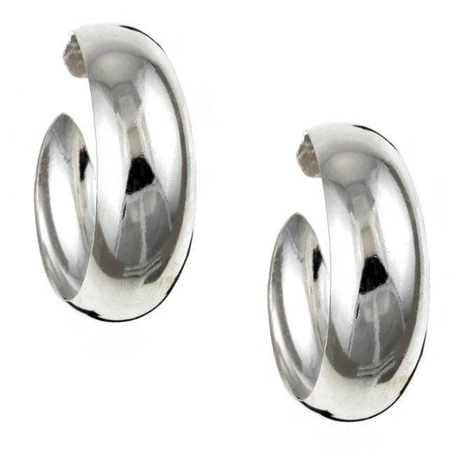 Sterling Essentials Sterling Silver 30-mm Wedding-band Hoop Earrings ...