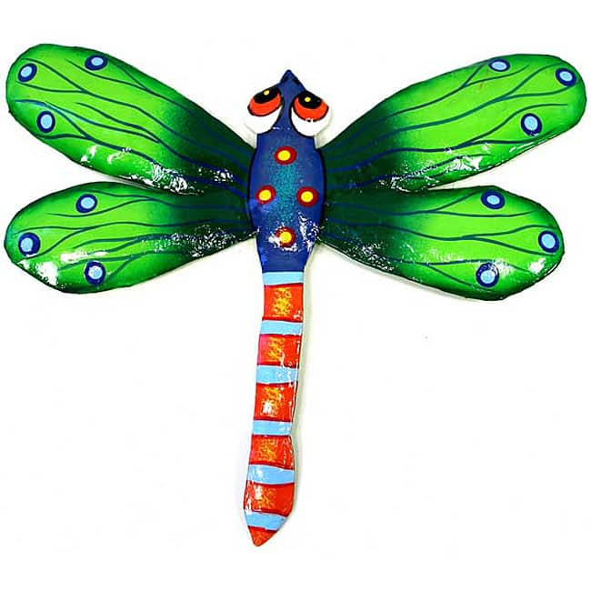 Metal 'Green Dragonfly' Wall Art , Handmade in Haiti