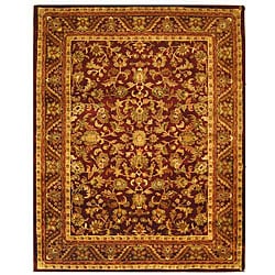 Handmade Exquisite Wine/ Gold Wool Rug (7'6 x 9'6) Safavieh 7x9   10x14 Rugs