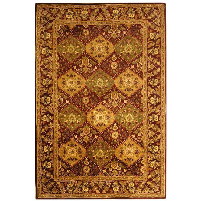 Handmade Tabriz Wine Wool Rug (5 X 8)