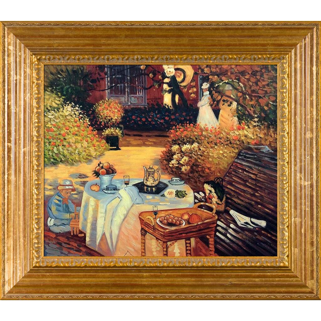La Pastiche Monet 'The Luncheon' Hand-painted Oil Canvas