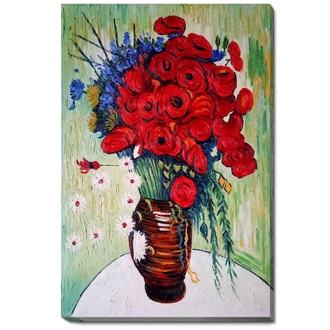 Van Gogh 'Vase with Daisies and Poppies' Oil Canvas Art
