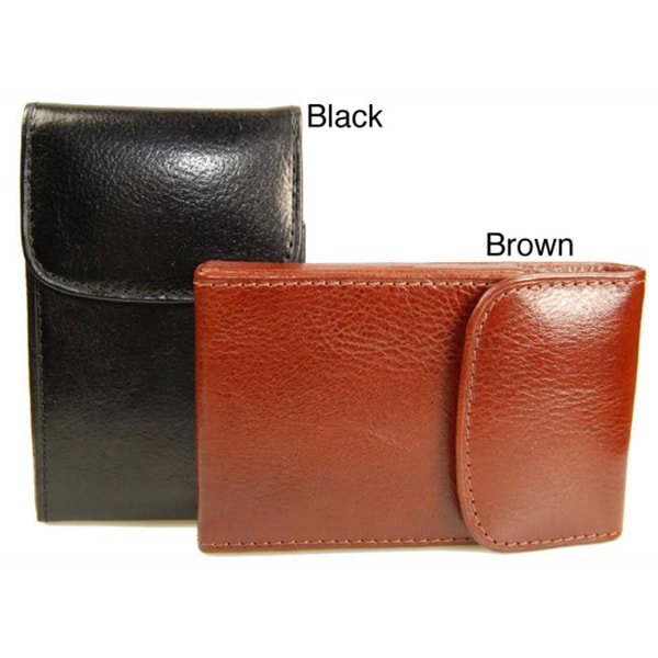 Castello Torino Series Leather Black/Brown Business Card Holder